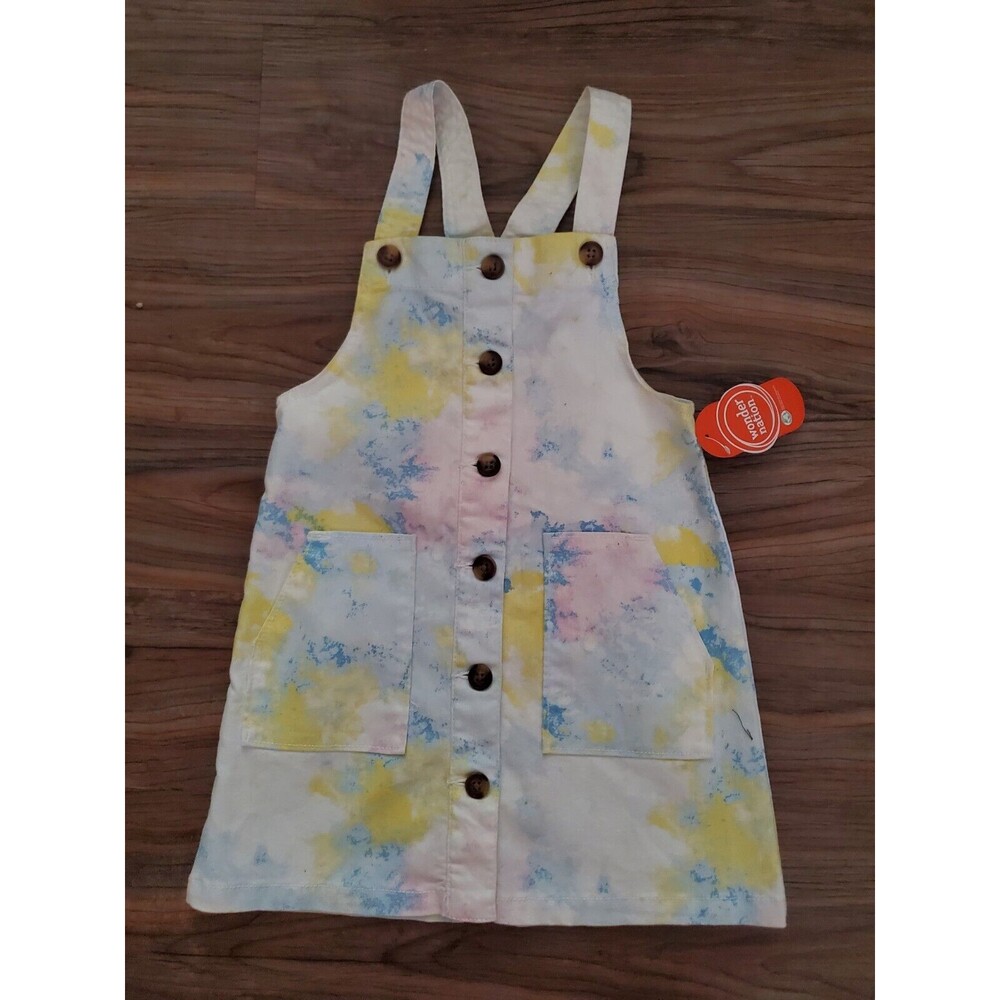 NWT Wonder Nation Little Girls Tie-Dye Bib Jumper Size 5T